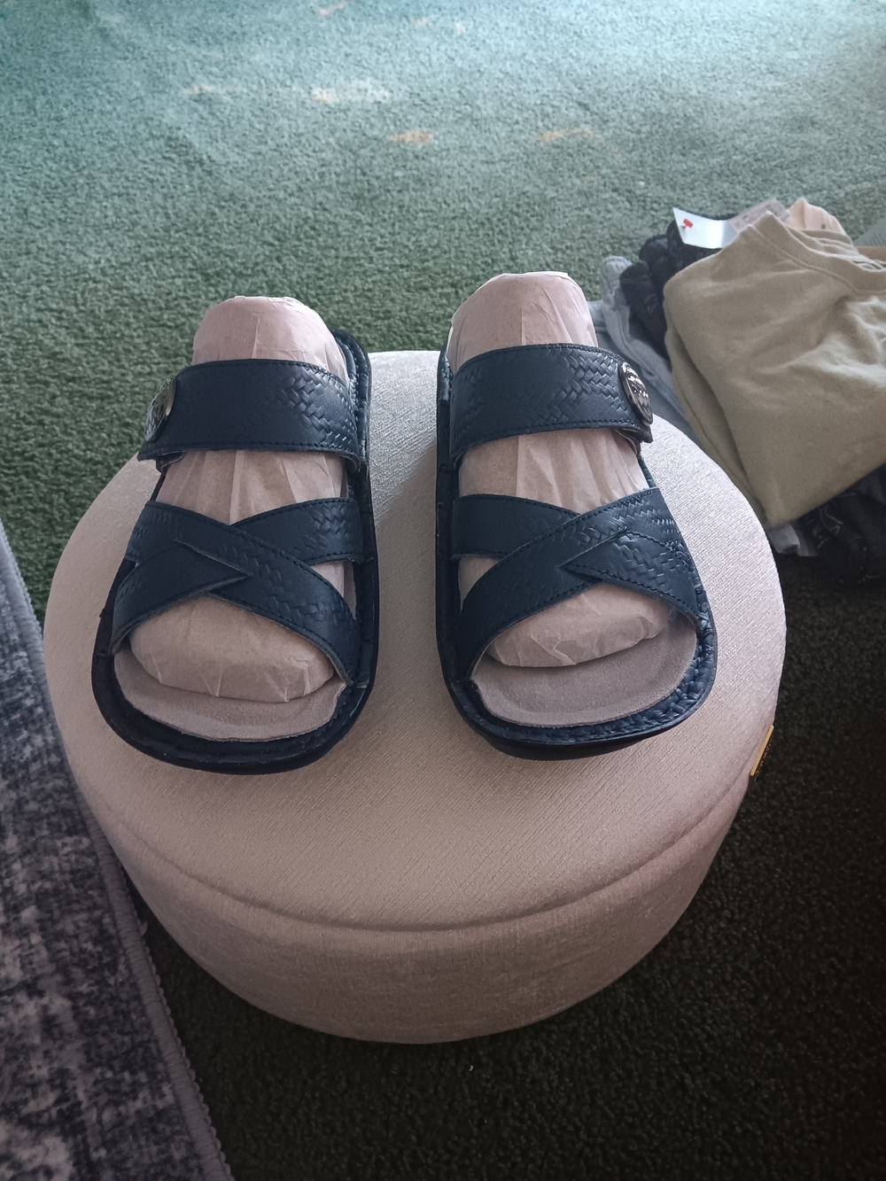 Alegria Women’s Navy Blue Cross-Strap Comfort Sandals Size 5-5.5